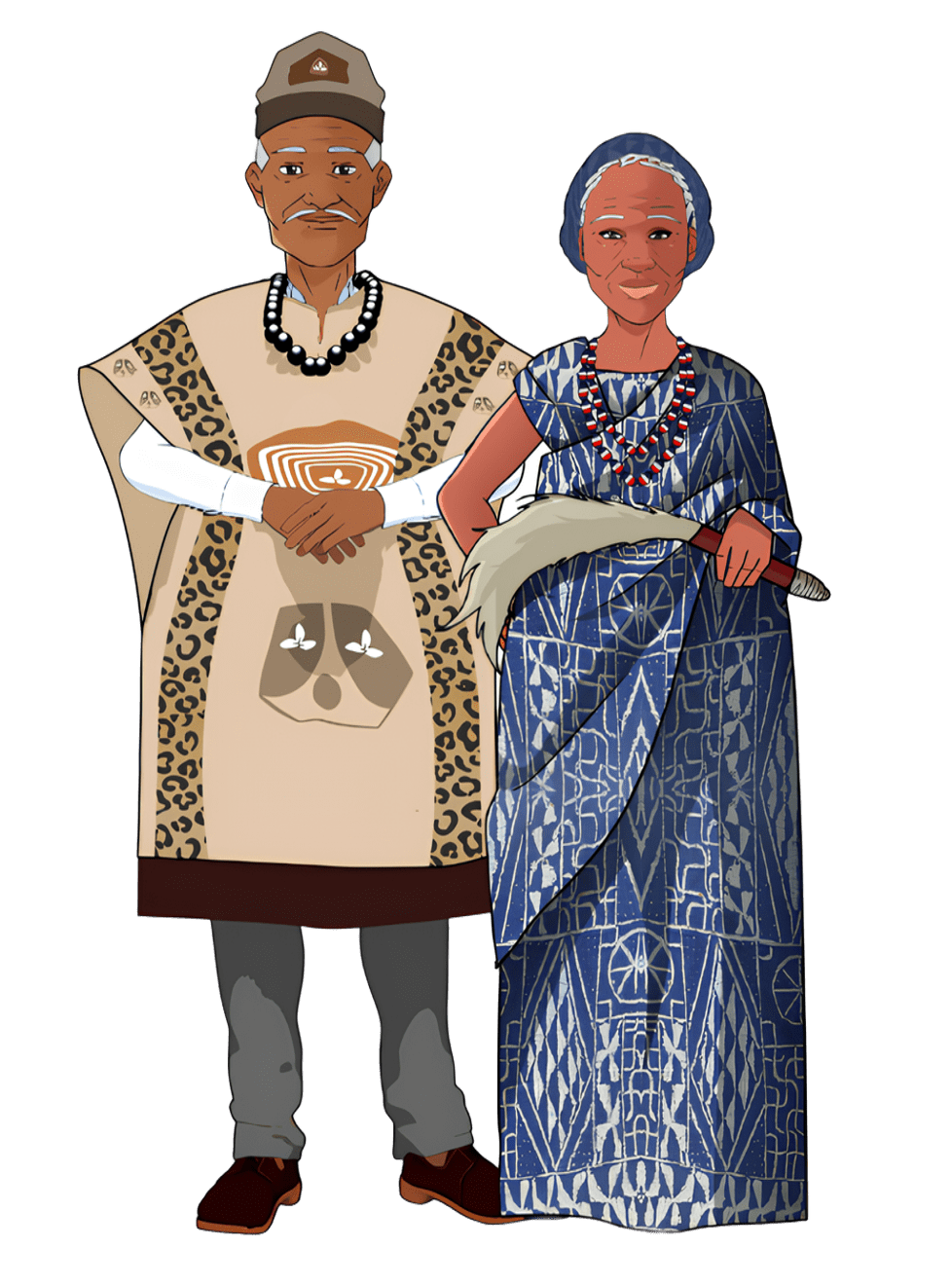 Grand-père africain partageant la sagesse et la langue avec sa famille